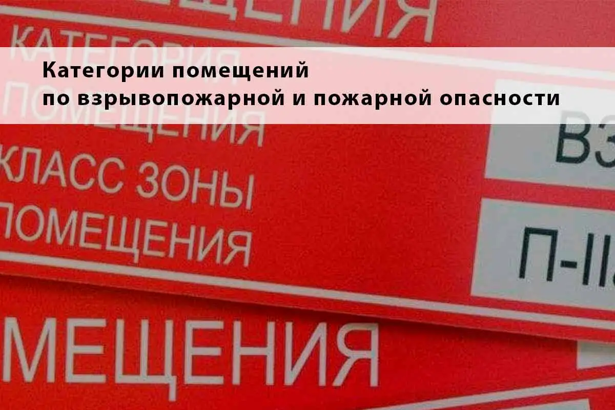 Категории помещений по взрывопожарной и пожарной опасности